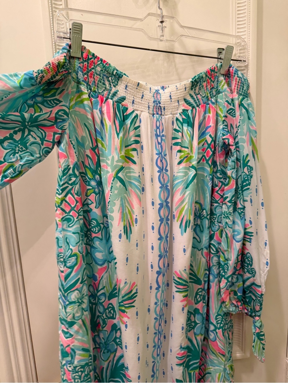 Lilly Pulitzer Resort White Maryellen Coconut Row Off The Shoulder mini Dress L - Picture 5 of 9